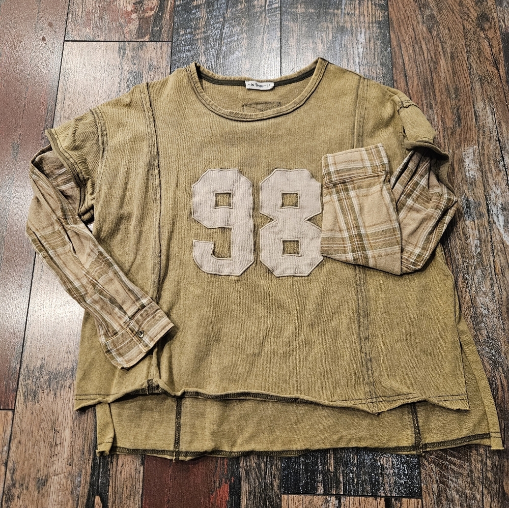 In Bloom Olive Green Unique Hi/Lo Top